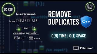 🚀 Remove Duplicates from Sorted Array | LeetCode 26 | Two Pointer Approach | C++