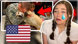 New Zealand Girl Reacts to US MILITARY MEMBERS COMING HOME TO THEIR DOGS 🥺❤️🇺🇸🐶