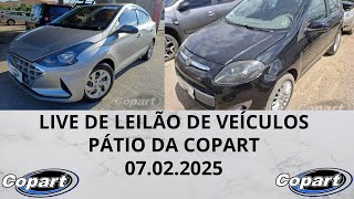 LIVE DE LEILÃO DE VEÍCULOS NA COPART 07.02.2025