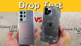 Samsung S21 Ultra vs I phone 12 pro max drop test #s21ultra #12promax #droptest #subscribe