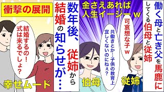 働く母と亡き父を馬鹿にしてくる伯母と従姉。劣等感を抱いた私は奨学金をもらい大学進学を決めると→それを知った二人が衝撃の発言を…#shorts #スカッとする話 #漫画