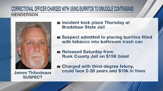 Correctional officer charged with smuggling contraband into Henderson state jail via burritos