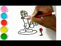 how to draw a pota pocoyo pocoyo pocoyo watering a flower easy drawing. pocoyo