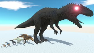 Carcharodontosaurus EVOLUTION VS ALL Dinosaurs \u0026 Atomic Godzilla | Epic T-Rex Battle - Animal Revolt