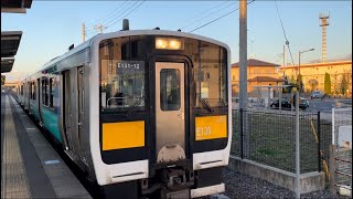 夕方の水郡線/上り列車水戸行/上菅谷駅1番線