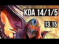 TF vs ZED (MID) | 4.1M mastery, 14/1/5, Legendary, 800+ games | EUW Grandmaster | 13.15