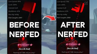 Fisch Roblox | Before vs After No-Life Rod Nerfed (COMPARISON)