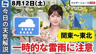 お天気キャスター解説 8月12日(土)の天気