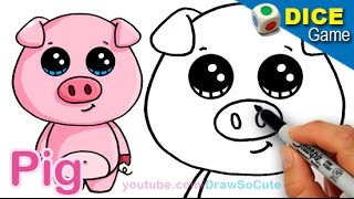 How to Draw a Cartoon Pig Cute and Easy step by step