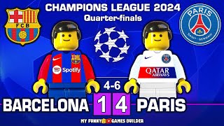 Barcelona vs PSG 1-4 (4-6) Champions League 2024 All Goals Highlights Barcelona Paris Lego Football