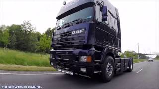 1994 DAF 95.500 CUMMINS DIESEL + JAKE BRAKE ROLLING FOOTAGE