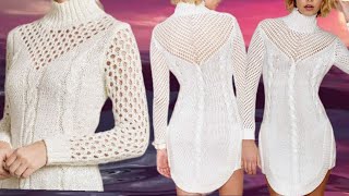 Роскошные вязаные женские платья. Luxurious knitted women's dresses.