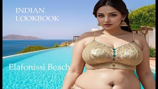 4K AI Art Indian Lookbook: Elafonissi Beach Fashion Fantasy