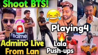 Admino Live From Lan🚨 GodLike Shoot BTS💛🔥 Punkk Simpp On Playing 4😂 Lala Pushups Challange