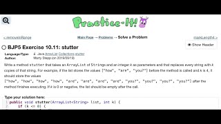 Exercise 10.11 (stutter) Java Tutorial || Practice-It