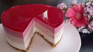 Strawberry Cheesecake Recipe// دستور تهیه چیزکیک توت فرنگی