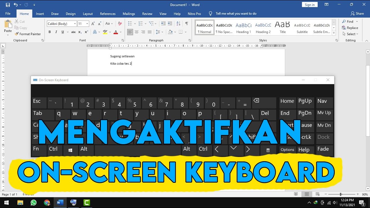 Cara Mengaktifkan On-screen Keyboard Windows 10 - YouTube