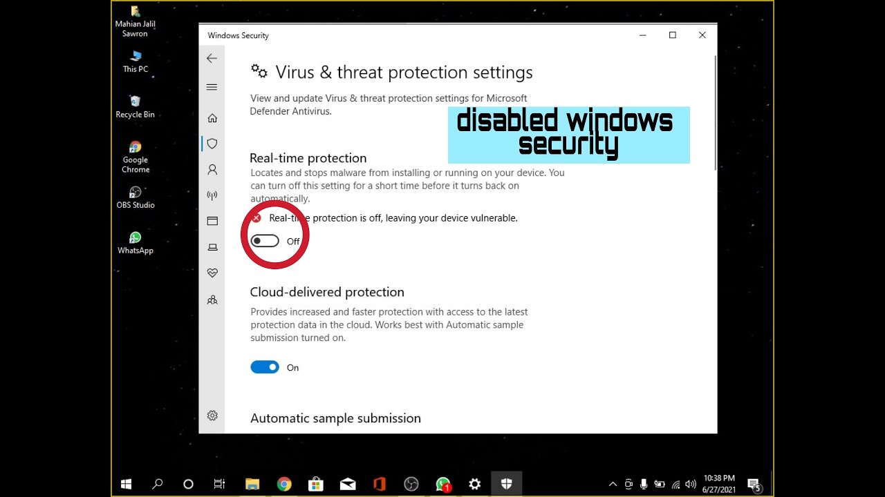 Best Way To Disable Windows Security | Windows 10 | English Tutorial ...