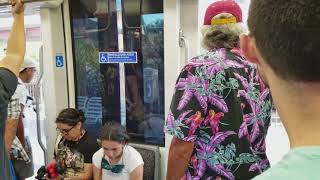 Riding Jam Packed Trolley from Santa Fe Depot Station to Fashion Valley Station San Diego, CA