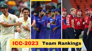 ICC-2023 Team Rankings - ODI, T20 & TEST | #odiranking #t20ranking #testranking #teamindia
