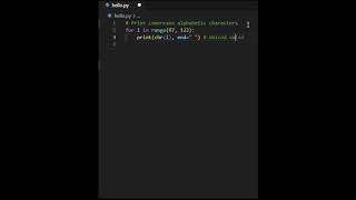 Effortless Python: Print the Alphabet with chr() in a Minute! 🐍⌛ | #Shorts #Trending #Viral
