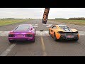 DRAG RACE! AUDI R8 V10 PLUS VS MCLAREN 570S!