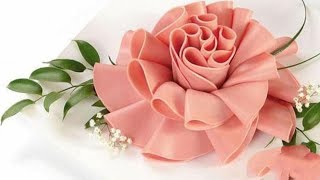 How to make flower from ham | home make |