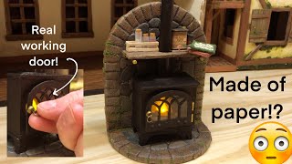 Miniature Wood-burning Stove Made of Paper! DIY Craft with me