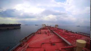 STS, Aframax tanker approaching a VLCC