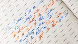 Beautiful cursive writing with a ball pen || simple cursive writing || super clean handwriting