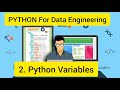 Python for Data Engineering 2 : Introduction To Python Variables , String format function