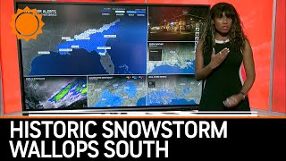 Historic Snowstorm Wallops Southern States