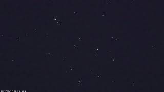 東京空　プレアデス星団と衛星　その２ 2021 0217