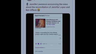 Jennifer Lopez announcing the news about bennifer