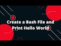 Shell Scripting Tutorial for Beginners 2 - Create Bash File and Print Hello World | Bash Scripting