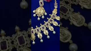 *CZ Lakshmi Necklaces Set*Metal is BrassStone is CZPlating is Gold Plating *Rate @1050+✈️*