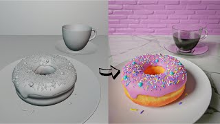 3D Doughnut and Coffee cup | Blender 3D | Blender guru's Doughnut | 3D models rendered in Blender