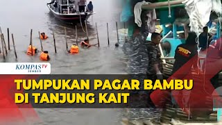 Penampakan Tumpukan Bambu Pagar Laut di Tanjung Kait yang Sudah Dicabut TNI AL dan Nelayan