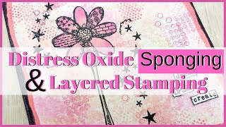 Distress Oxide Sponging & Layered Stamping with Rubber Dance Stamps