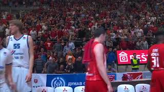 Dylan Ennis scores a 3-pointer and sets the crowd on fire (Crvena zvezda mts - Mornar, 2.4.2018)