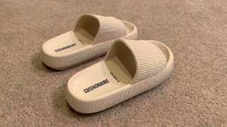 Cushionaire Women's Feather recovery slide sandals with +Comfort