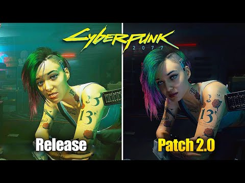 Cyberpunk 2077 Release vs Patch 2.0 -  Physics and Details Comparison