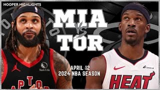 Toronto Raptors vs Miami Heat  Game Highlights | Apr 12 | 2024 NBA Season