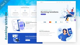 Responsive Banking Website Design Theme Using HTML/CSS/JS From Scratch - Part 1