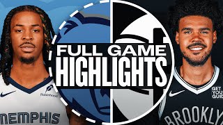 GRIZZLIES at NETS | FULL GAME HIGHLIGHTS | November 4, 2024