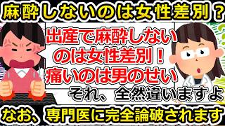 【ゆっくり解説】出産後の痛みで麻酔を使わないのは女性差別！と騒ぐも、麻酔科医たちから反論され完全敗北する