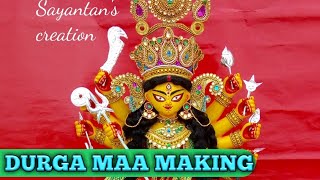 Miniature Durga idol making at home/How to make maa Durga/Durga idol making process