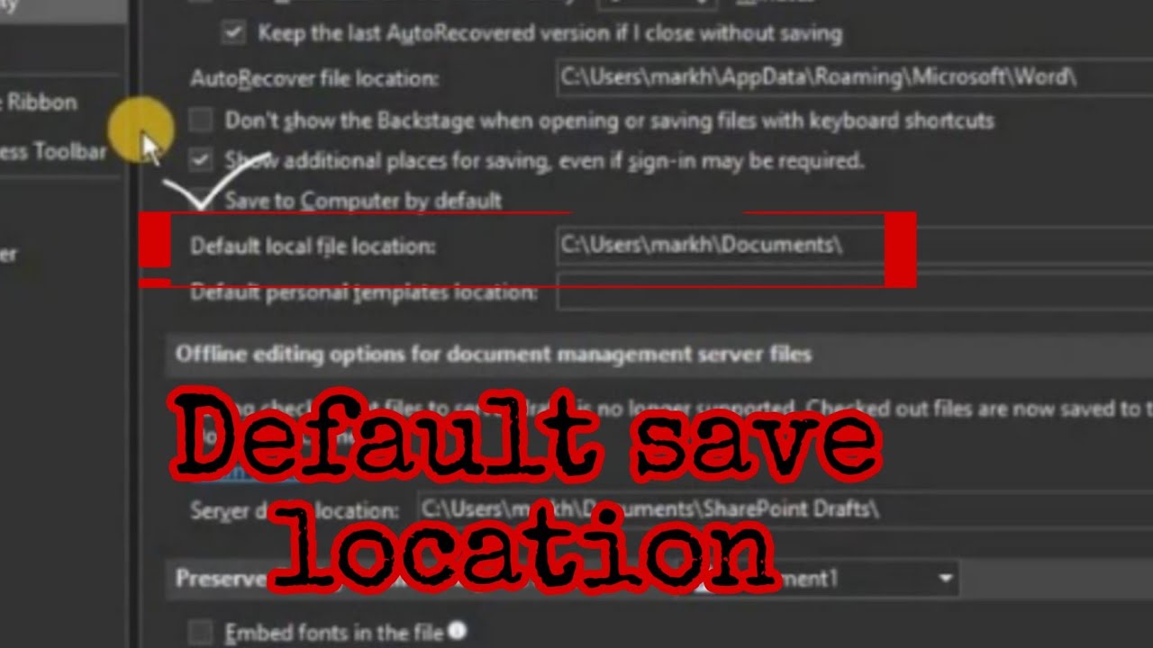 How To Change Microsoft Office’s Default Save Location On Windows 10 ...