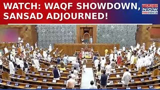 Chaos, Sloganeering \u0026 Showdown: Ruckus Erupts Inside Sansad As Waqf Bill Takes Centerstage, Watch