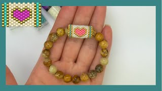 Barrilito de miyuki /corazon / peyote impar/peyote stitch